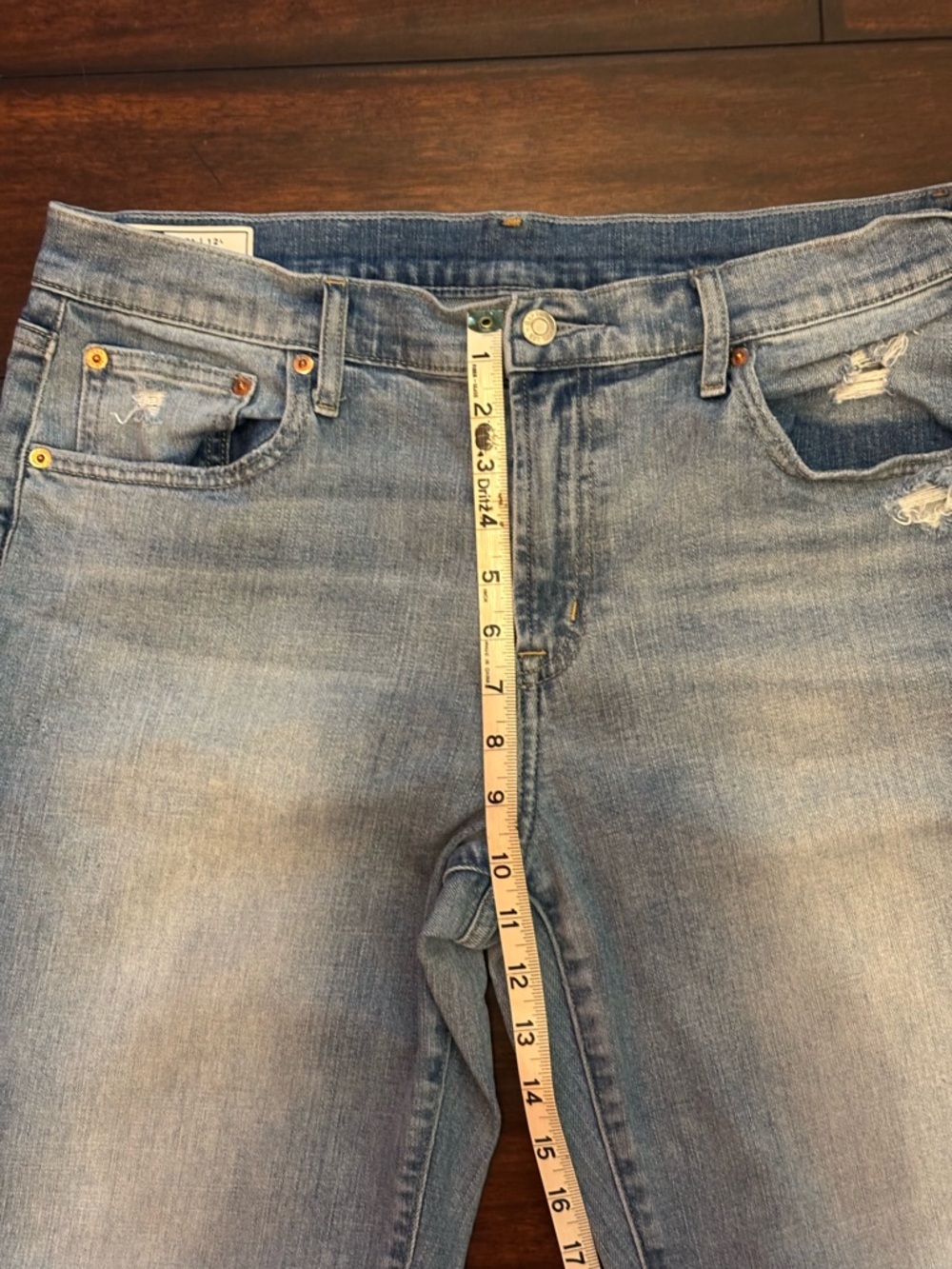 GAP Girlfriend Jeans Mid Rise Distressed Size 31/12L - Picture 10 of 11